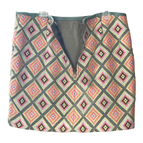 Fossil Embroidered A-Line Mini Skirt – Geometric Pattern – Size Small - Picture 7 of 9